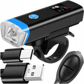 Predné svetlo na bicykel na riadidlá USB reflektor predné LED svetlo